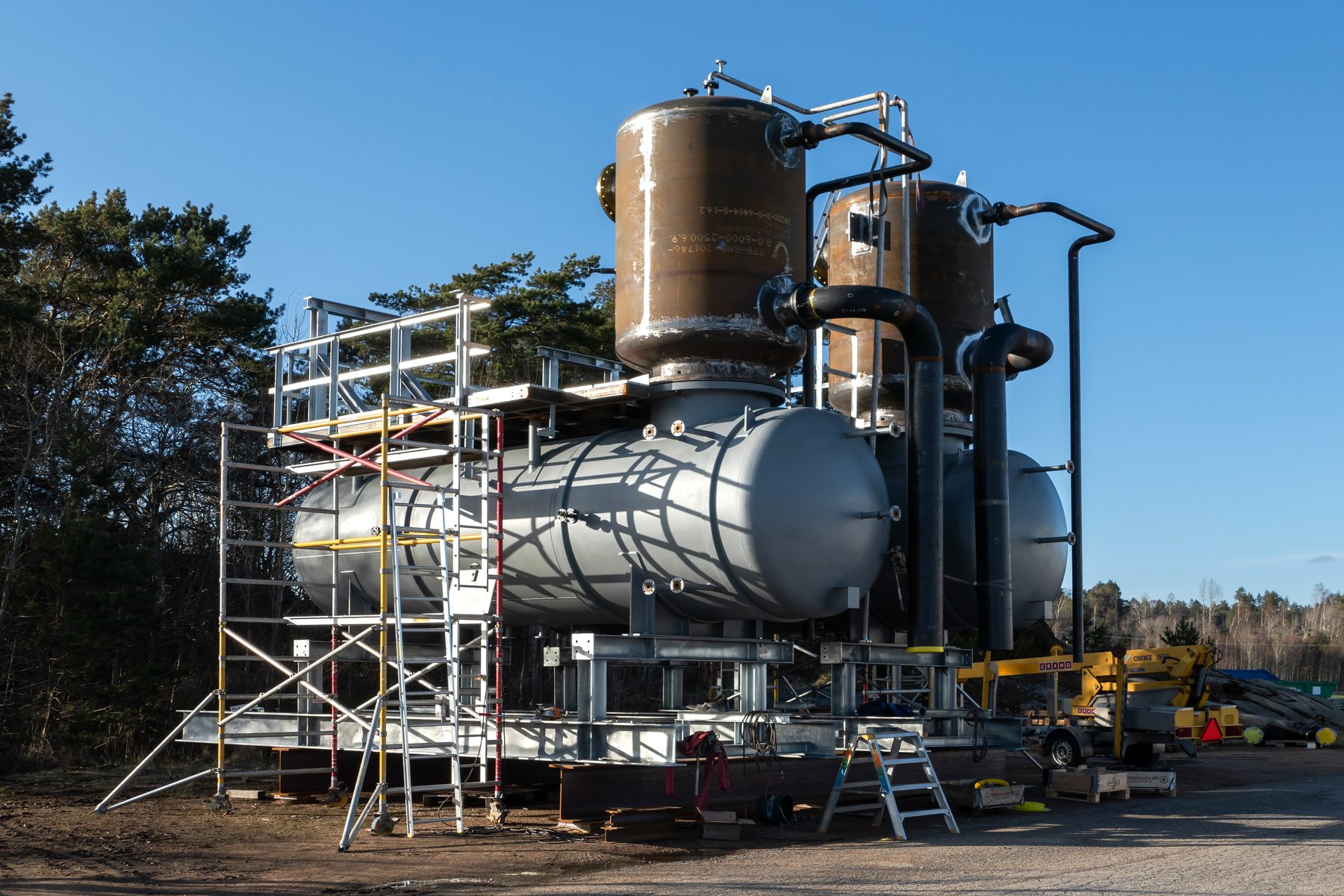 Pressure vessels under construction